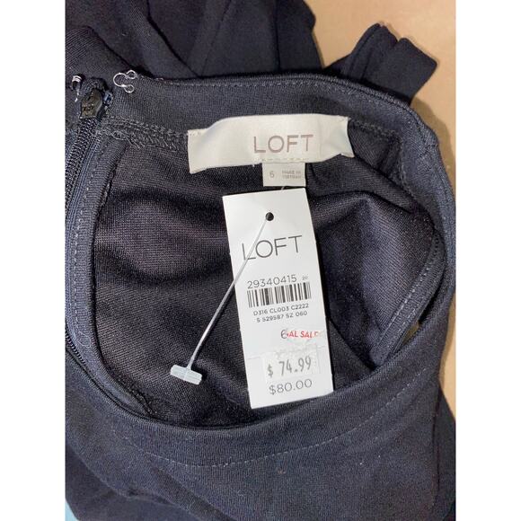 NWT $80 LOFT Black Back Zipper Sleeveless Dress with Belt size 6 - Picture 8 of 9